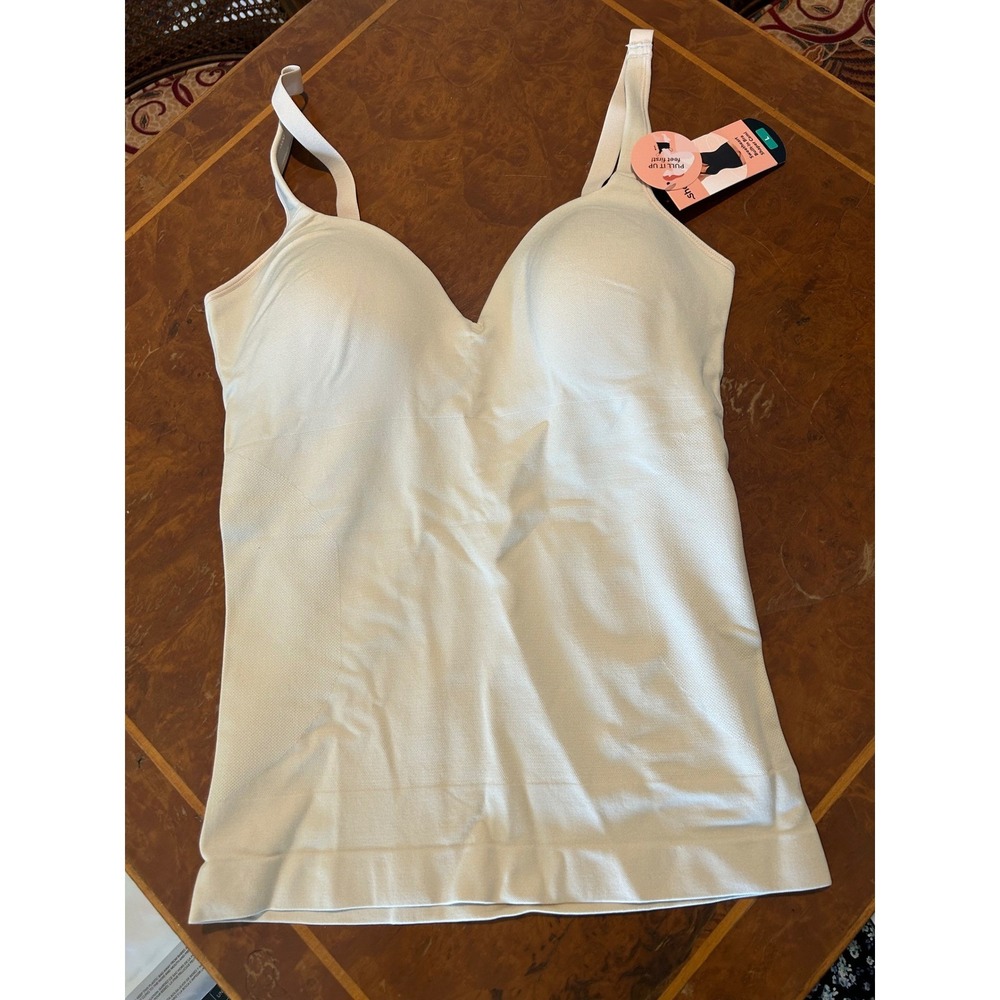 Shapermint Essentials Sweetheart Built-In Bra Shaper Cami 62206 Sand Large 10-12 - Picture 3 of 8